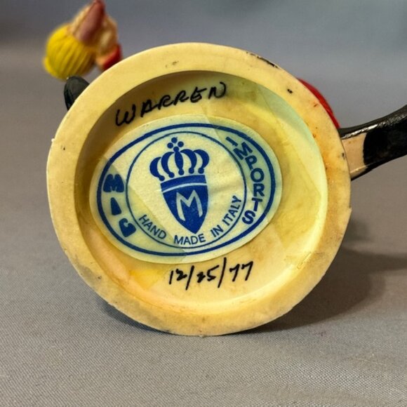 Circus Clown Figurine Italy Roman Fontanini Depose Resin SIGNED 1977 Carnival - Picture 4 of 4